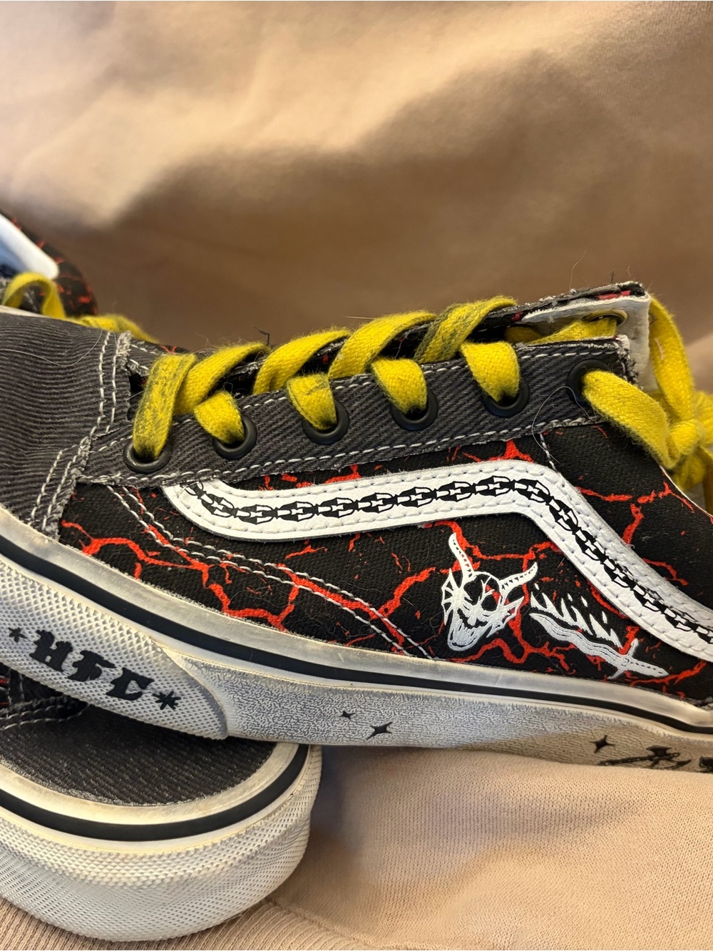 Vans Black, Yellow and Red Graphic Skate Sneakers